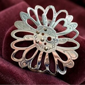 Brighton silver floral cut out cuff bracelet. NWT